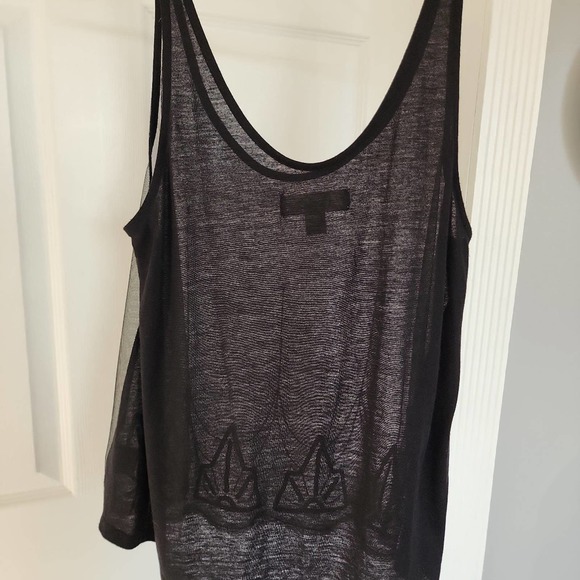 Degree Black Sheer Tank Top with Gold Sequences - Picture 4 of 6